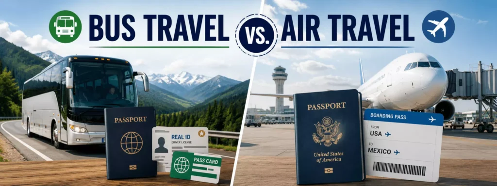 Bus Travel vs. Air Travel Documents