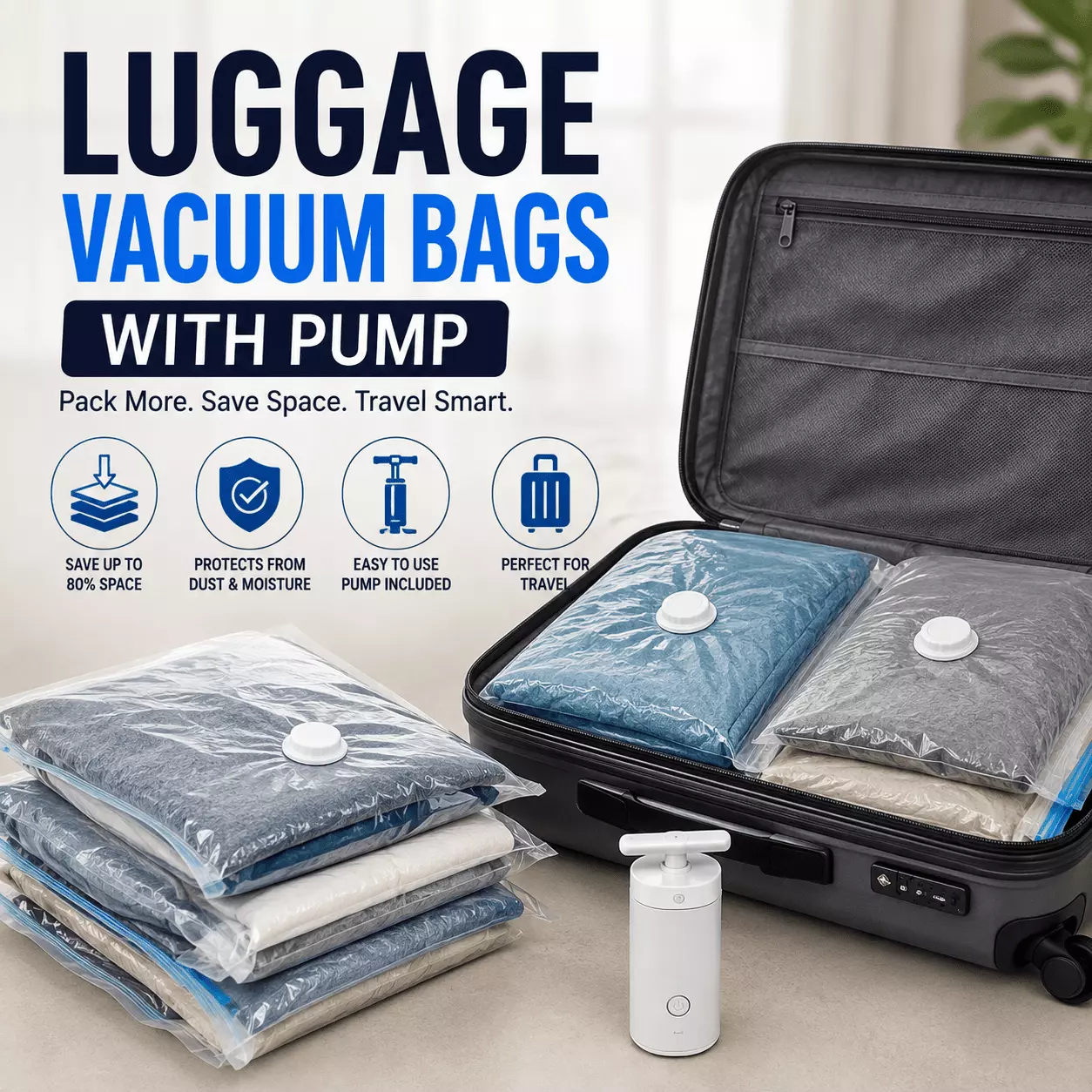 Luggage Vacuum Bags With Pump: Pack Smarter and Save Space