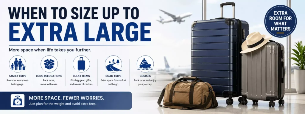 When to Size Up to Extra Large - Large Luggage Bags